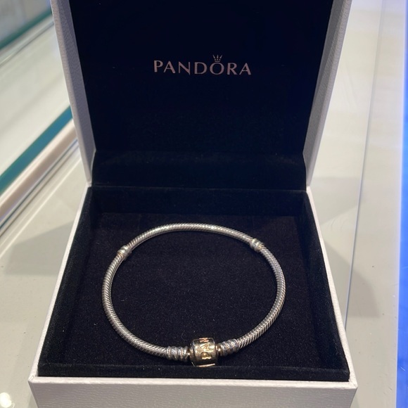 Pandora Sterling Silver & 14KT Yellow Gold Moments Bracelet - Picture 1 of 3